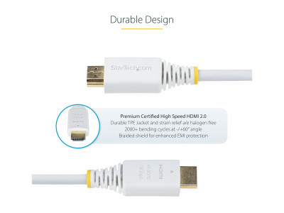 Startech : CABLE HDMI HAUT DEBIT CERTIFIE PREMIUM de 3M 4K 60HZ HDR10