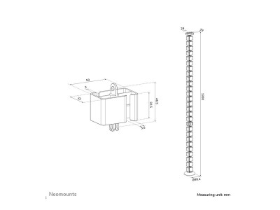 Neomounts : CABLE SPINE ORGANIZER pour SIT/STAND DESK FRAMES MAGNET MOU