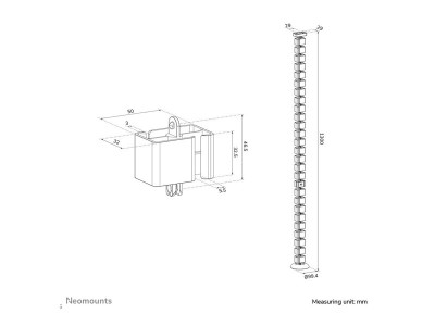 Neomounts : CABLE SPINE ORGANIZER pour SIT/STAND DESK FRAMES MAGNET MOU