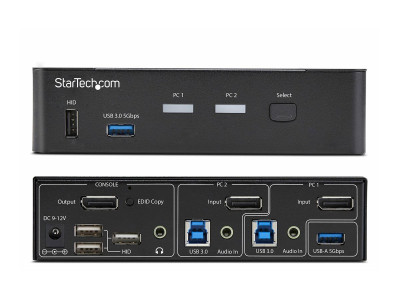 Startech : SWITCH KVM DISPLAYPORT 2 PORTS 4K 60HZ HUB USB 3.0 2 PORTS