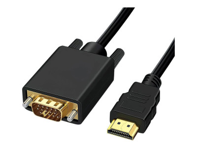 DLH : HDMI (M) TO VGA (M) cable - LEN LONGUEUR 2M - 1080P/60HZ - NOIR