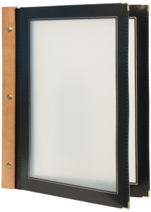 Fin de série : Chemise à menus Securit WOOD, DIN A4, marron