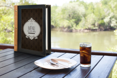 Fin de série : Chemise à menus Securit WOOD, DIN A4, marron