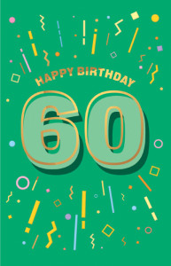 Carte d'anniversaire SUSY CARD « Numbers » - 60e anniversaire