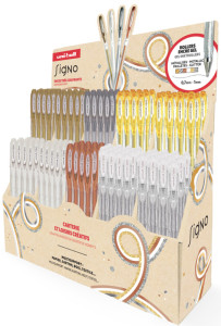 uni-ball Stylo à encre gel SIGNO Metallic, présentoir de 72