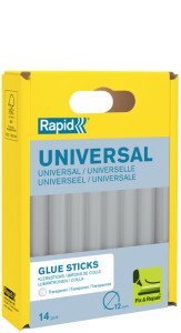 Rapid Bâton de colle universel transparent, diamètre: 12 mm