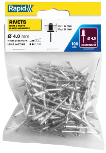 Rapid Rivet aveugle standard, 4,8 x 14 mm, en aluminium