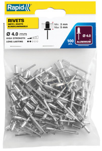 Rapid Rivet aveugle standard, 3,2 x 8 mm, en aluminium