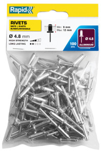 Rapid Rivet aveugle standard, 3,2 x 8 mm, en aluminium