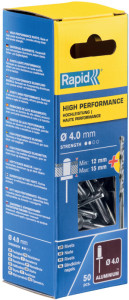 Rapid Rivet aveugle universel, 4,0 x 12 mm, en aluminium