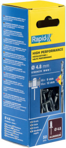 Rapid Rivet aveugle universel, 4,0 x 12 mm, en aluminium