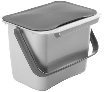 metaltex Poubelle bio Bintex, avec couvercle, gris