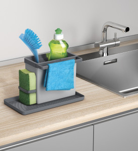 metaltex Rangement pour évier Tidytex, plastique, gris