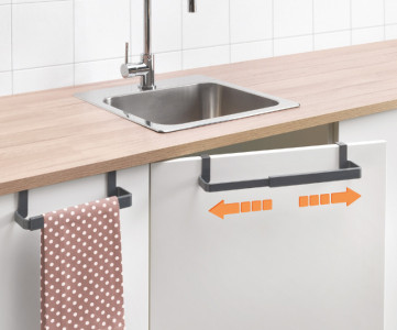 metaltex Porte-serviette Flex-Bar, extensible, gris