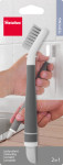 metaltex Brosse/grattoir 2 en 1 pour joints, blanc/gris