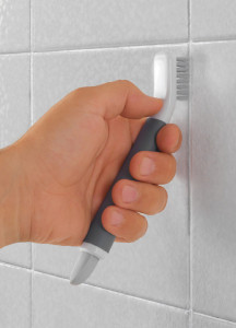 metaltex Brosse/grattoir 2 en 1 pour joints, blanc/gris