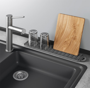 metaltex Tapis d'égouttage Gravity-Slim, gris