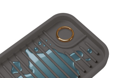 metaltex Rangement silicone pour évier Tidy-Mat XL, gris