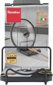 metaltex Support pour couvercle et cuillère Tokyo LAVA, noir