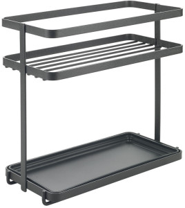 metaltex Étagère à épices Tokyo LAVA, 2 niveaux, noir mat