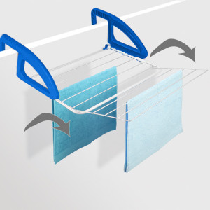 metaltex Séchoir à linge balcon/radiateur Bries, blanc/bleu