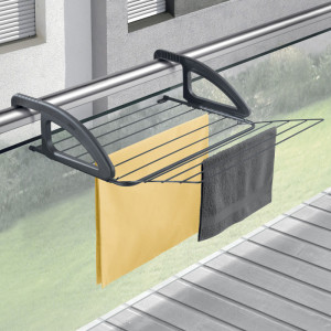 metaltex Séchoir à linge balcon/radiateur Bries, blanc/bleu