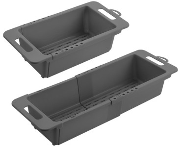 metaltex Égouttoir Drain-Flex, extensible, plastique, gris