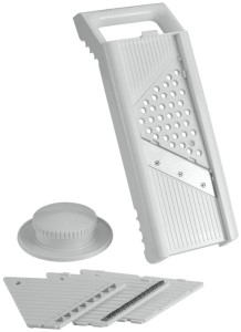 metaltex Mandoline universelle Mandolino, 4 inserts, blanc