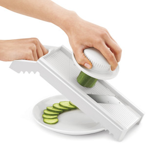 metaltex Mandoline universelle Mandolino, 4 inserts, blanc