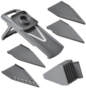 metaltex Mandoline universelle Slice-V, 5 inserts, gris