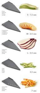 metaltex Mandoline universelle Slice-V, 5 inserts, gris