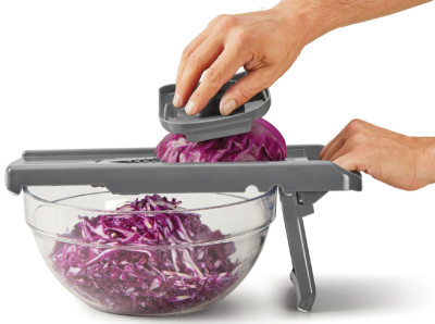 metaltex Mandoline universelle Slice-V, 5 inserts, gris