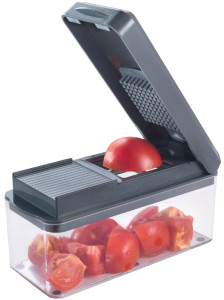 metaltex Coupe-fruits/légumes 12 en 1 Slice-Cube, gris