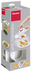 metaltex Mandoline multi-usage Mandolino, 5 râpes, blanc