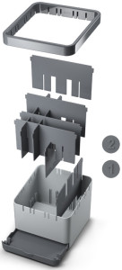 metaltex Rangement pour ustensiles de cuisine Utiltex, gris