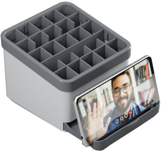 metaltex Rangement pour ustensiles de cuisine Utiltex, gris