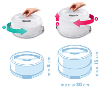 metaltex Cloche à gâteau ajustable et transportable