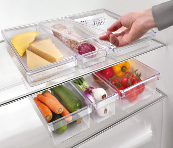 metaltex Organiseur Frigo-System, moyen, avec couvercle