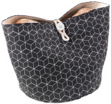 metaltex Corbeille à pain pliable, coton, noir/beige