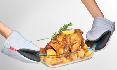 metaltex Gant de protection thermique antidérapant, set de 2