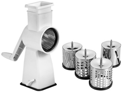 metaltex Mandoline Flash, 4 inserts, blanc/inox