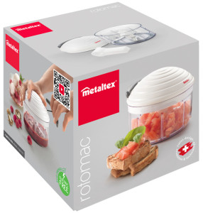 metaltex Hachoir à fruits et légumes Rotomac, 600 ml, blanc