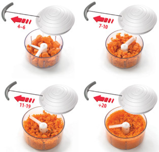metaltex Hachoir à fruits et légumes Rotomac, 600 ml, blanc