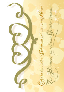 Fin de série : Carte de mariage SUSY CARD « Curs dorés »