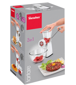 metaltex Hachoir Tartare, plastique/inox, blanc