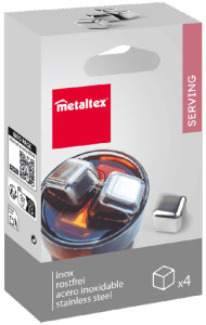 metaltex Set de glaçons réutilisables, en acier inoxydable
