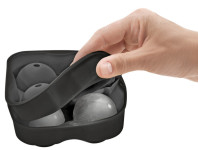 metaltex Bac à glaçons, en silicone, pour 2 glaçons, noir