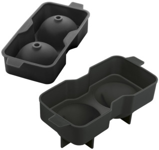 metaltex Bac à glaçons, en silicone, pour 2 glaçons, noir