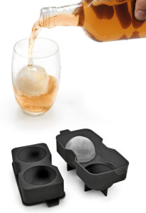 metaltex Bac à glaçons, en silicone, pour 2 glaçons, noir