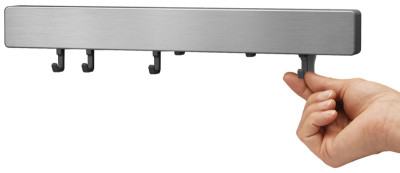 metaltex Barre magnétique Metallika, avec crochets, inox